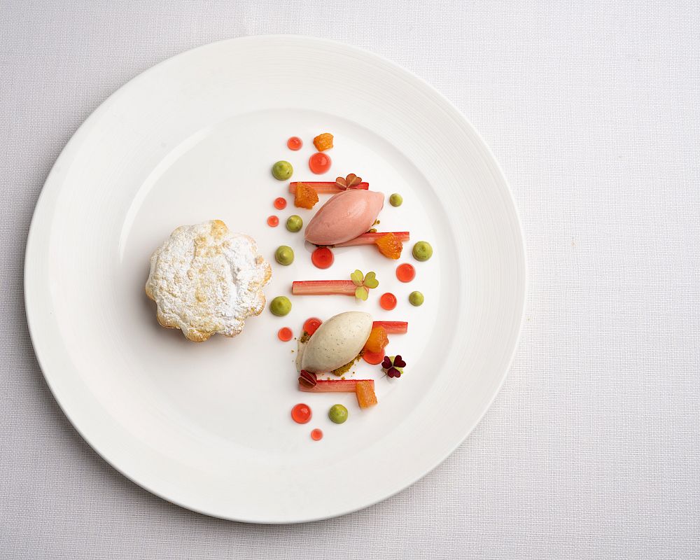 Signature desert with rhubarb