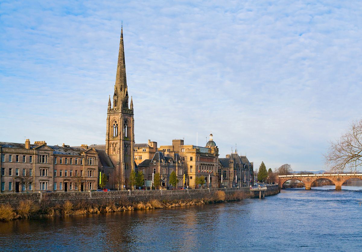 Perth town centre, next to the river