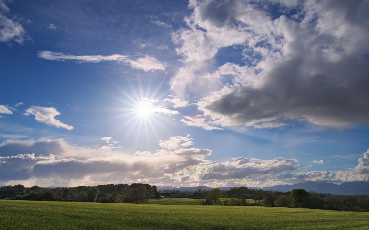 Auchterarder under a bright sunny sky