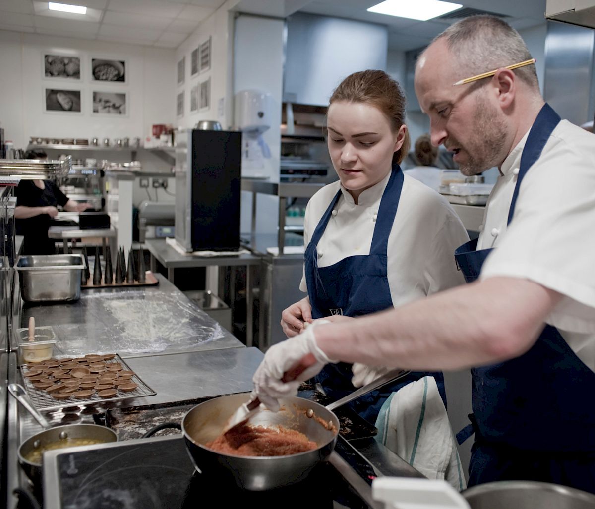 Chef in training at Restaurant Andrew Fairlie